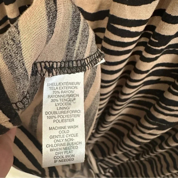 Ann Taylor LOFT Women’s Zebra Tan & Black Midi Sleeveless Dress Size M GUC - Picture 5 of 9